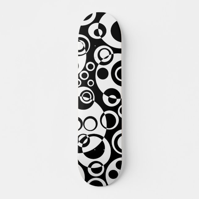 Skateboard Bulles Abstraites 01 - B/W (Devant)