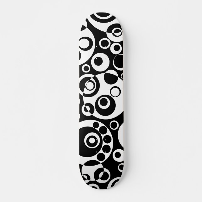 Skateboard Bulles Abstraites 03 - B/W (Devant)