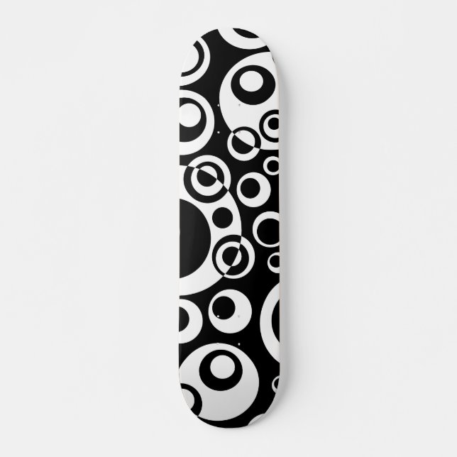 Skateboard Bulles Abstraites 04 - B/W (Devant)