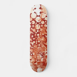 Skateboard Bulles Abstraites rouges blanches à motifs
