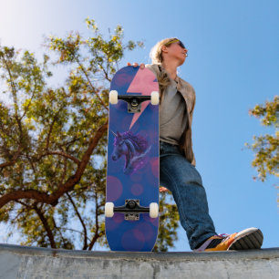 Skateboard Bulles magiques Imaginaire Unicorne Pink Lightenin