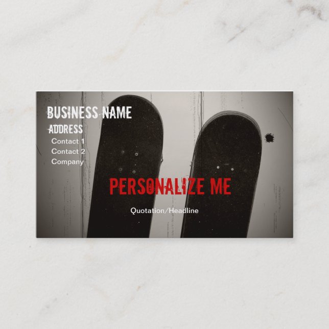 Skateboard business card (Personalize) (Front)