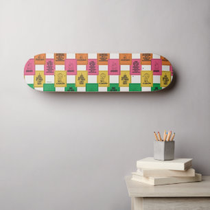 Skateboard cacahuètes   Motif Colorblock amusant