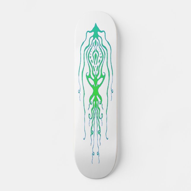 Skateboard Calamar à poulpe de tatouage tribal (Recto)