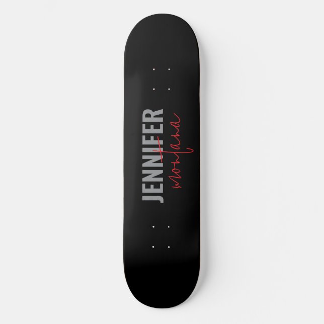 Skateboard Calligraphie Elegant Plain Ajouter son propre nom (Recto)