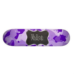 Skateboard Camo Améthyste Violet; Camouflage; Tableau noir