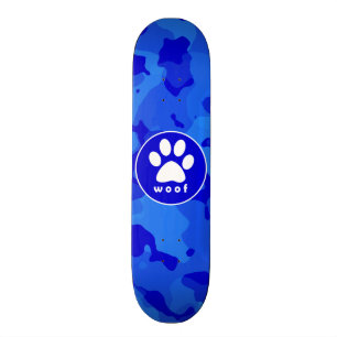 Skateboard Camo bleu ; Empreinte de patte