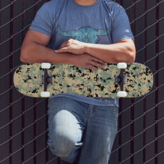 Skateboard Camo numérique – Motif de camouflage MED marron-ve