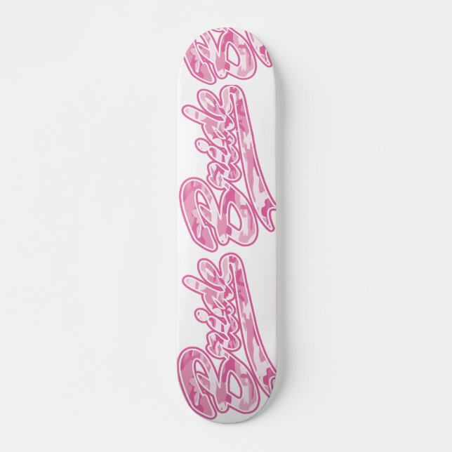 Skateboard Camouflage d'une mariée rose (Devant)