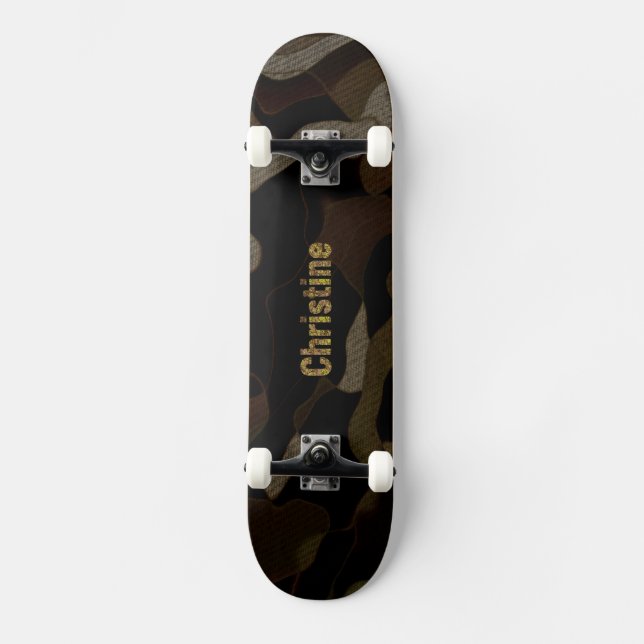 Skateboard Camouflage militaire personnalisé Police Christine (Recto)