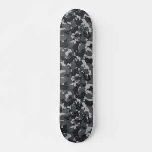 Skateboard Camouflage noir urbain gris
