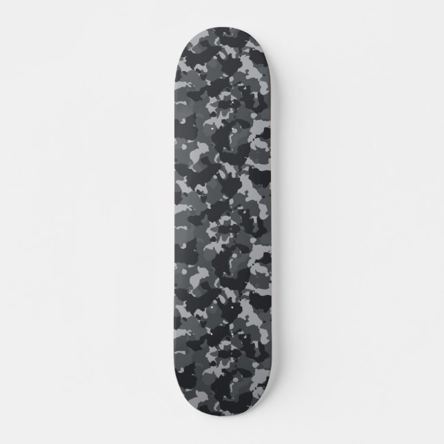 Skateboard Camouflage noir urbain gris (Devant)