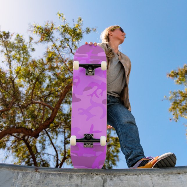 Skateboard Camouflage Pastel Purple Motif Abstrait (Extérieur 1)