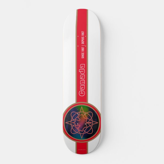 Skateboard Canada Depuis 1867 Aurora Patinage blanc (Recto)