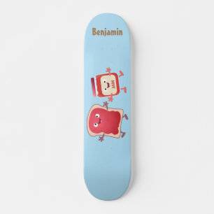 Skateboard Caractères de dessins animés sur le pain et la con