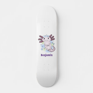 Skateboard Caricature axolotl rose adorable