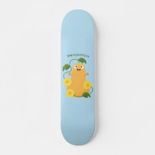 Skateboard Caricature citrouille gourde en beuret joyeux