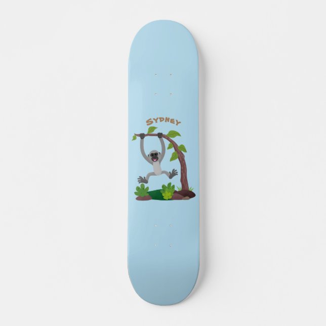 Skateboard Caricature de bande de gibbon joyeux (Devant)