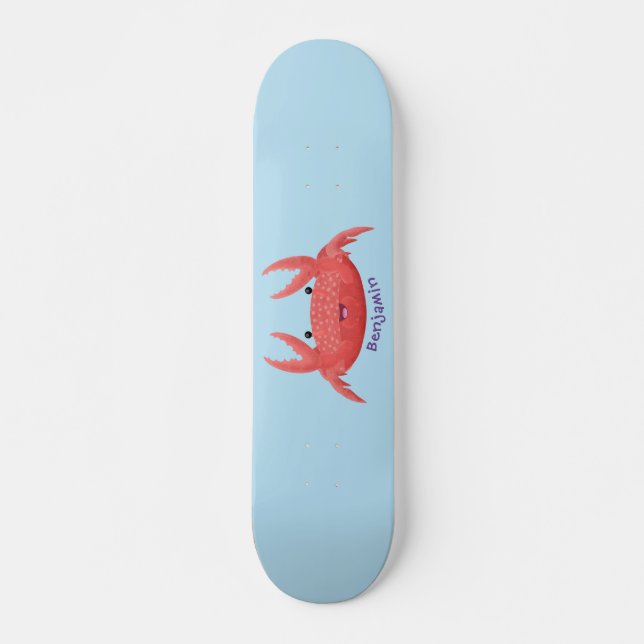Skateboard Caricature de crabe rouge cuite (Devant)