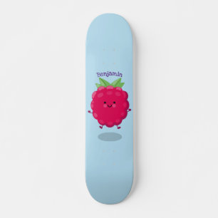 Skateboard Caricature de framboise très heureuse