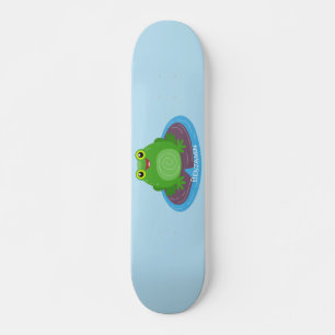 Skateboard Caricature de grenouille verte mignonne