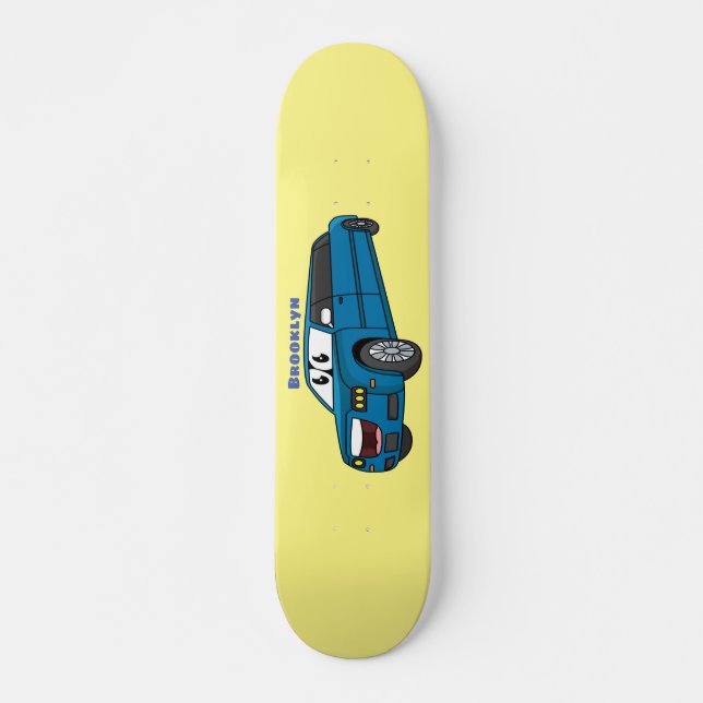 Skateboard Caricature de la Limousine bleu mignonne (Devant)