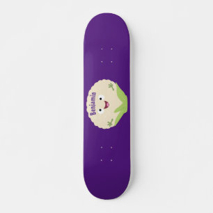 Skateboard Caricature de légume de chou-fleur joyeux