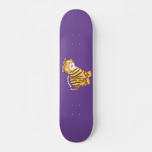 Skateboard Caricature de petit tigre joyeux