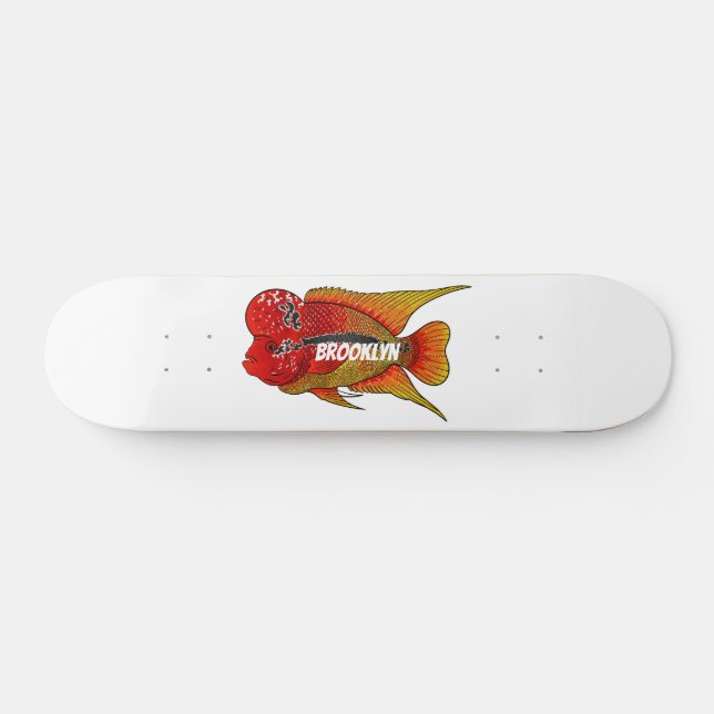 Skateboard Caricature de poisson cichlide à fleur (Horz)