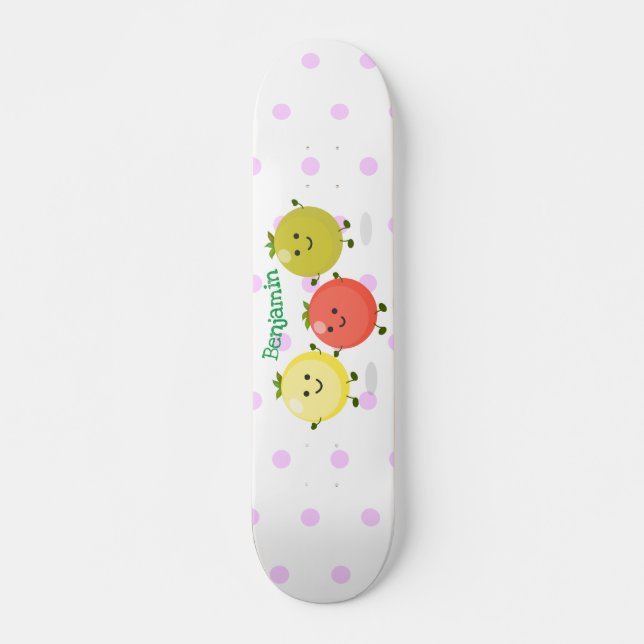 Skateboard Caricature de tomates cerises mûres (Devant)