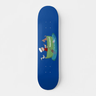 Skateboard Caricature de voilier et de canot à rames garçon m
