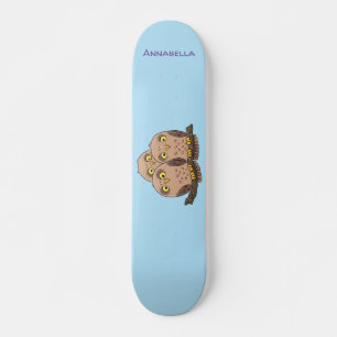 Skateboard Caricature en trio de chouette