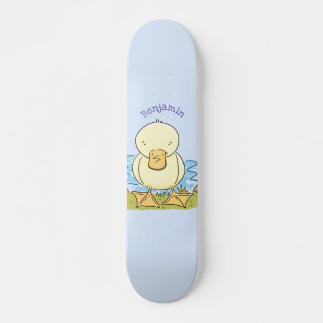 Skateboard Caricature jaune mignon pour canard bébé (Devant)