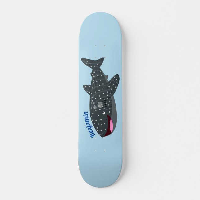 Skateboard Caricature joli requin baleine joyeux (Devant)