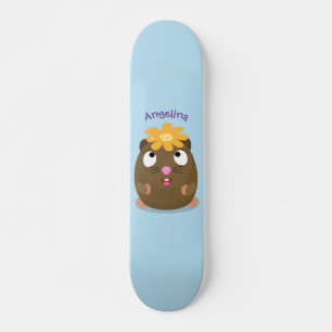 Skateboard Caricature joyeuse de cobaye mignonne