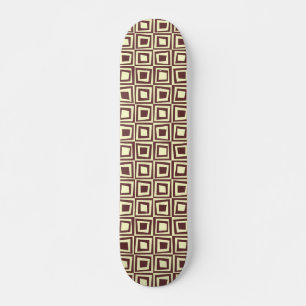 Skateboard Carré rétro - Brown sur crème