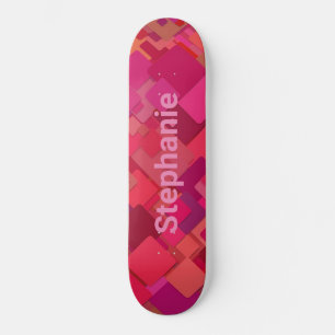 Skateboard Carré rouge hanche rétro