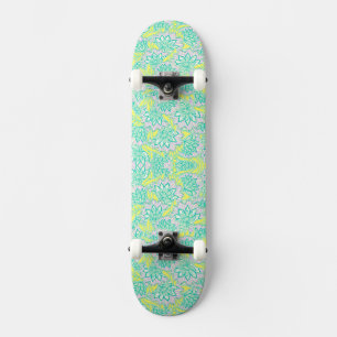 Skateboard Carreau de céramique à motif floral jaune vert mig