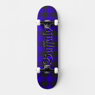 Skateboard Carreaux Royal Bleu Noir Buffalo