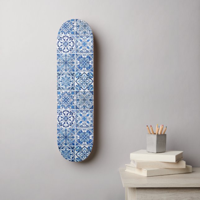 Skateboard Carrelage méditerranéen, Portugais, Azulejo, Majol (Art mural)