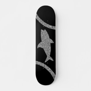 Skateboard Carte à roulettes noire de la Parties scintillant