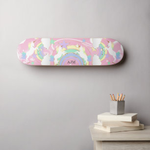 Skateboard Carte à roulettes personnalisée Rainbow Pink Unico