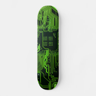 Skateboard Carte cool de circuit informatique verte
