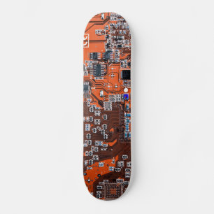 Skateboard Carte de circuit Geek d'ordinateur Orange