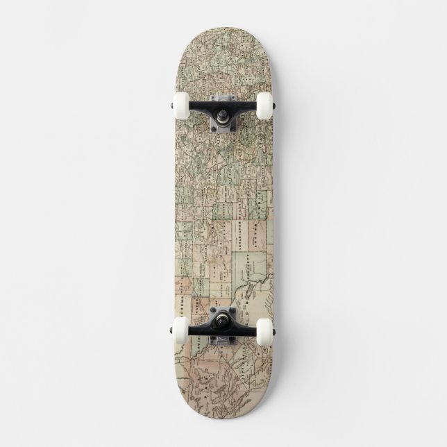Skateboard Carte du Texas aux frontières du comté (Recto)