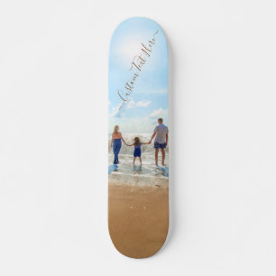 Skateboard Carte photo et texte personnalisée Votre propre co