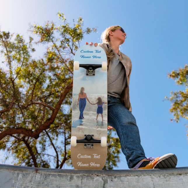 Skateboard Carte photo personnalisée Vos photos et Cadeau tex (Extérieur 1)