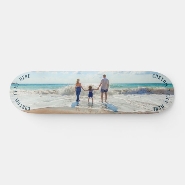 Skateboard Carte photo personnalisée Vos photos et votre text (Horz)