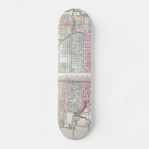 Skateboard Carte vintage de Chicago et St. Louis (1855)