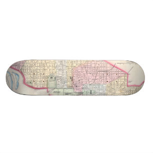 Skateboard Carte vintage de DC de Washington (1864)